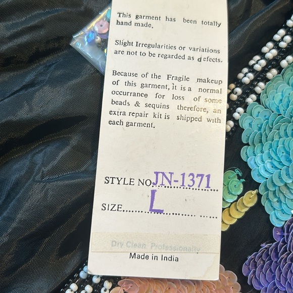 Vintage hand made Sequin and beaded jacket blazer size Large NWT - Picture 9 of 9